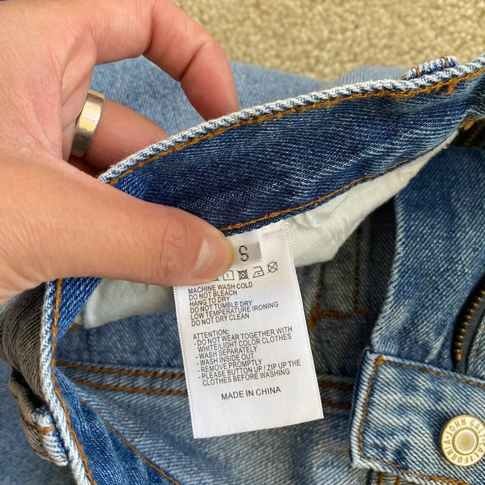 Brandy Melville Two Tone Patchwork Denim Jeans - image 4